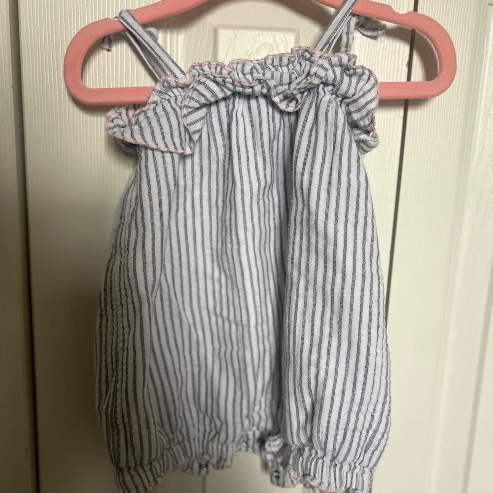 Nordstrom grey pinstripe romper